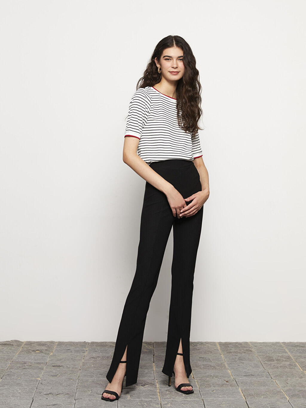 

Прямые женские брюки Slim Fit LCW Casual, Черный