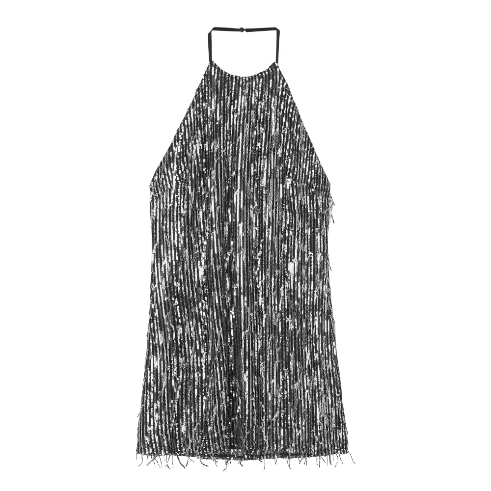 

Платье Pull&Bear x Valentina Zenere Short Sequinned Halter, серебристый