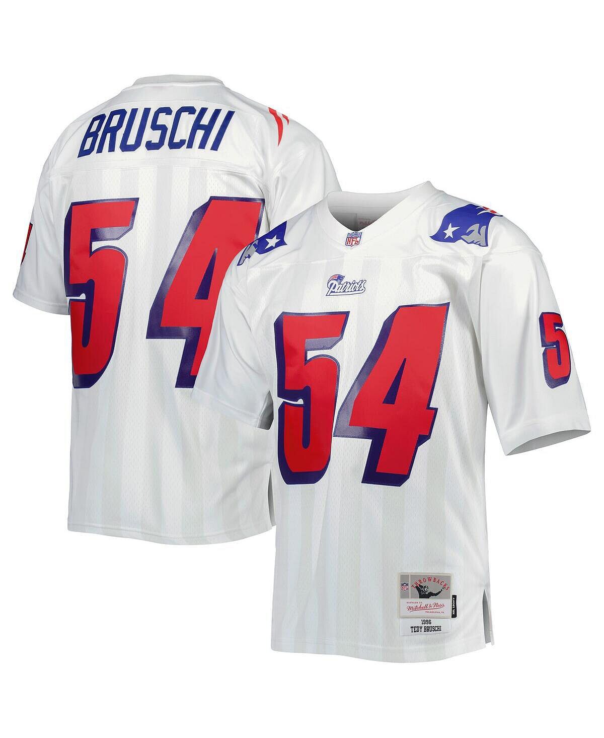 

Мужская футболка tedy bruschi white new england patriots 1996 legacy, копия джерси Mitchell & Ness, белый