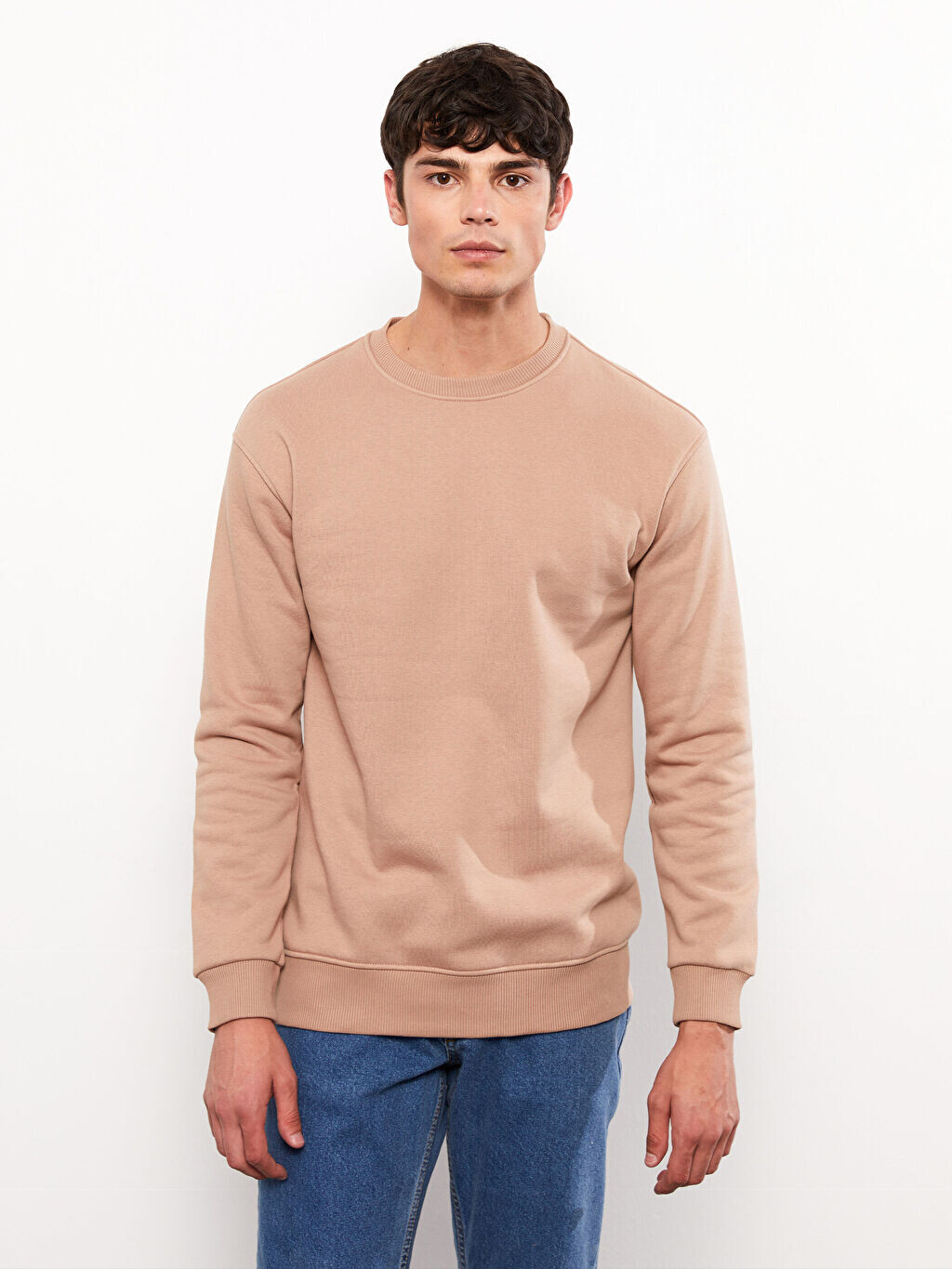 

Мужская толстовка с круглым вырезом и длинными рукавами LCW Casual, Коричневый