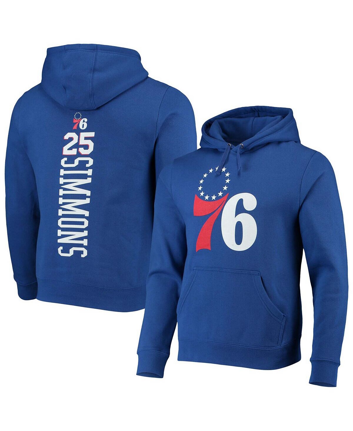 

Мужская толстовка с капюшоном ben simmons royal philadelphia 76ers team playmaker с именем и номером Fanatics