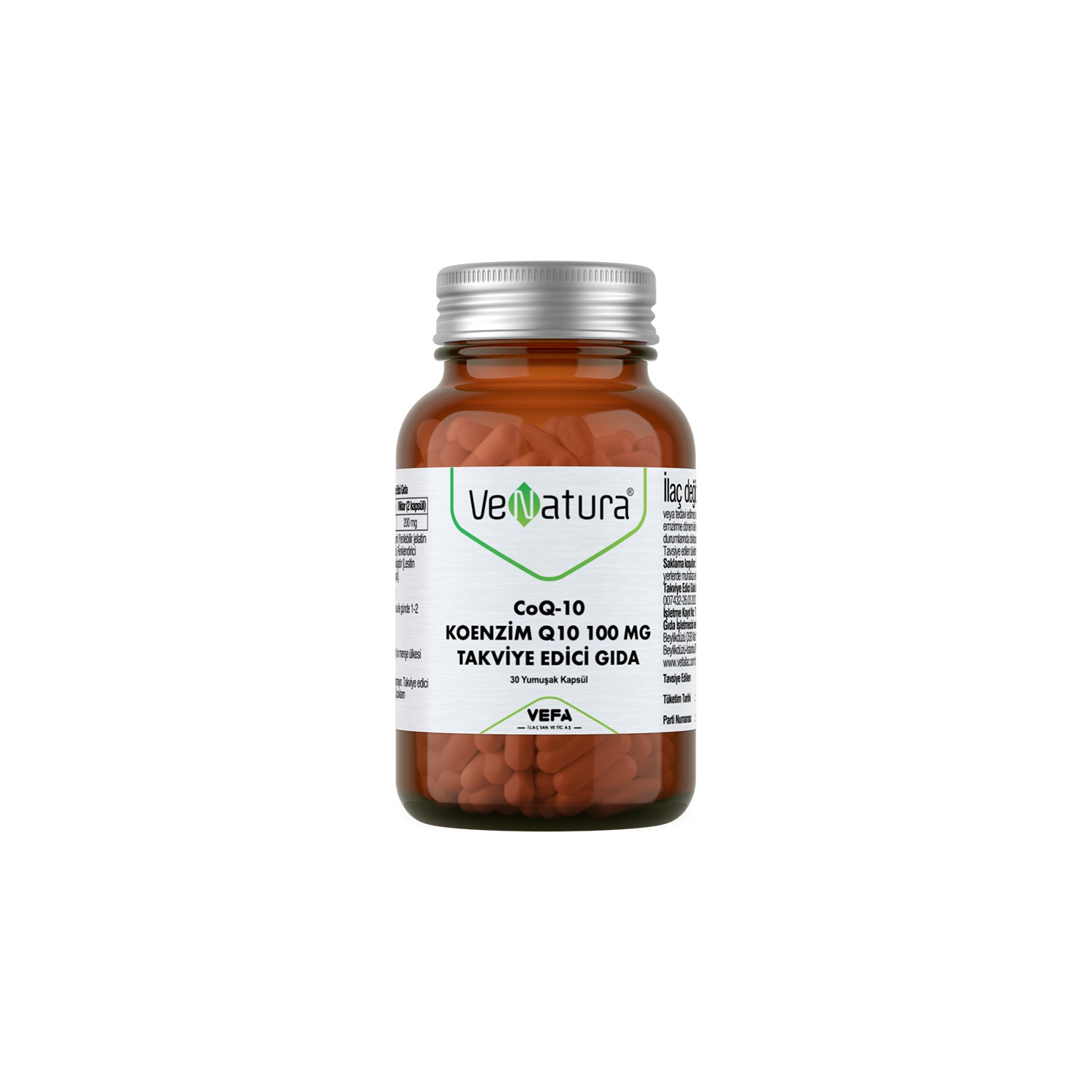 Коэнзим Q10 Venatura, 100 мг, 30 капсул желатин пищевой 15 г спецаромат