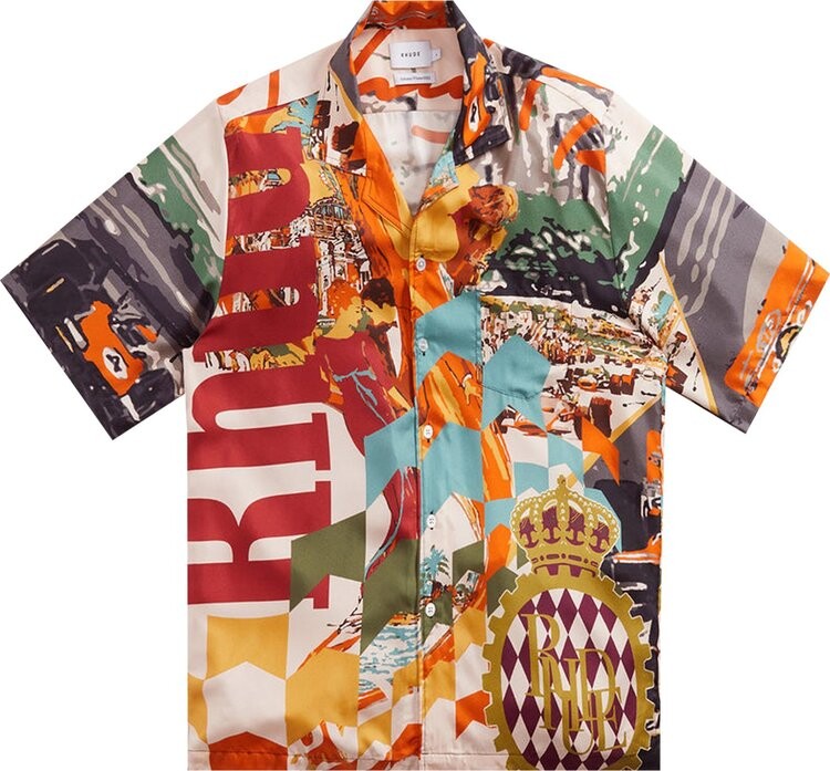 

Футболка Rhude Silk Racing Short-Sleeve Button Up 'Multicolor', разноцветный