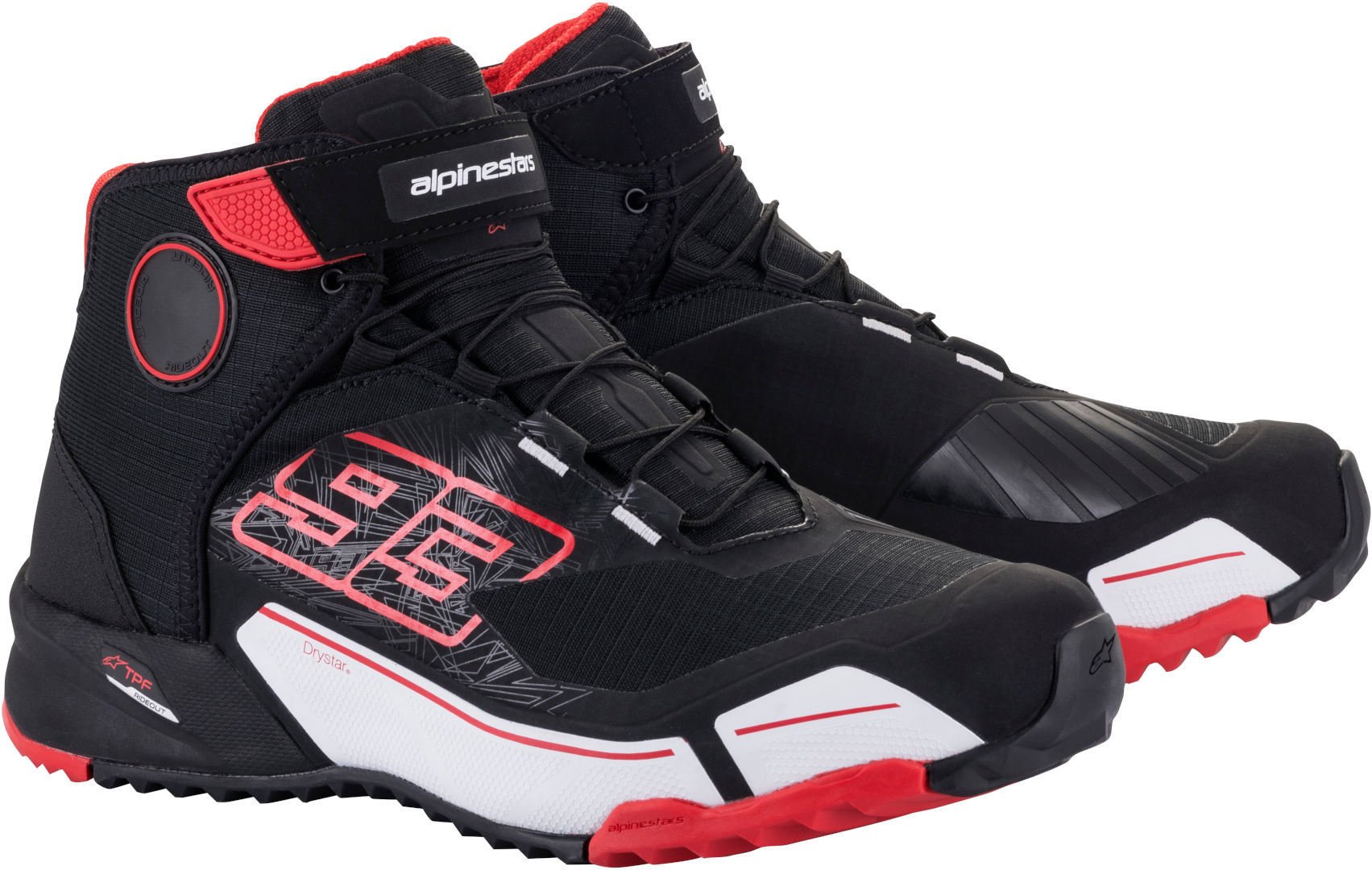 Мотоциклетные ботинки Alpinestars MM93 CR-X Drystar, черный/красный/белый - фото