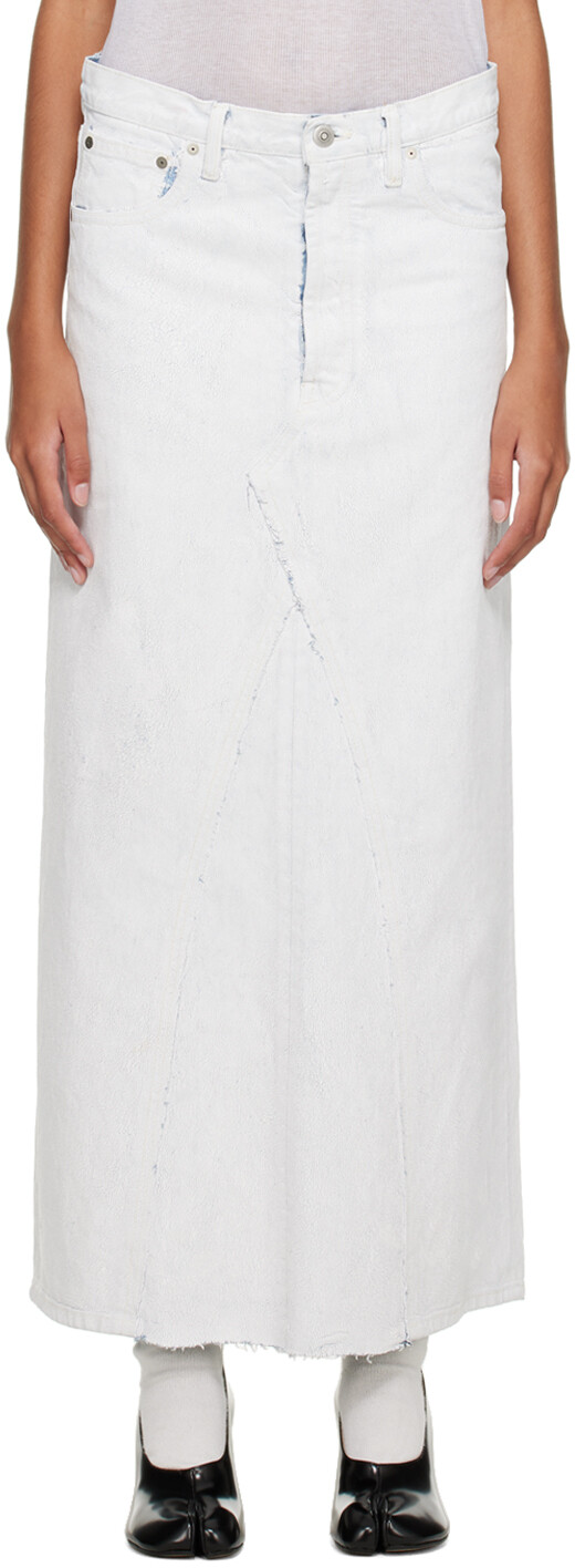 

Белая длинная юбка с трещинами Maison Margiela