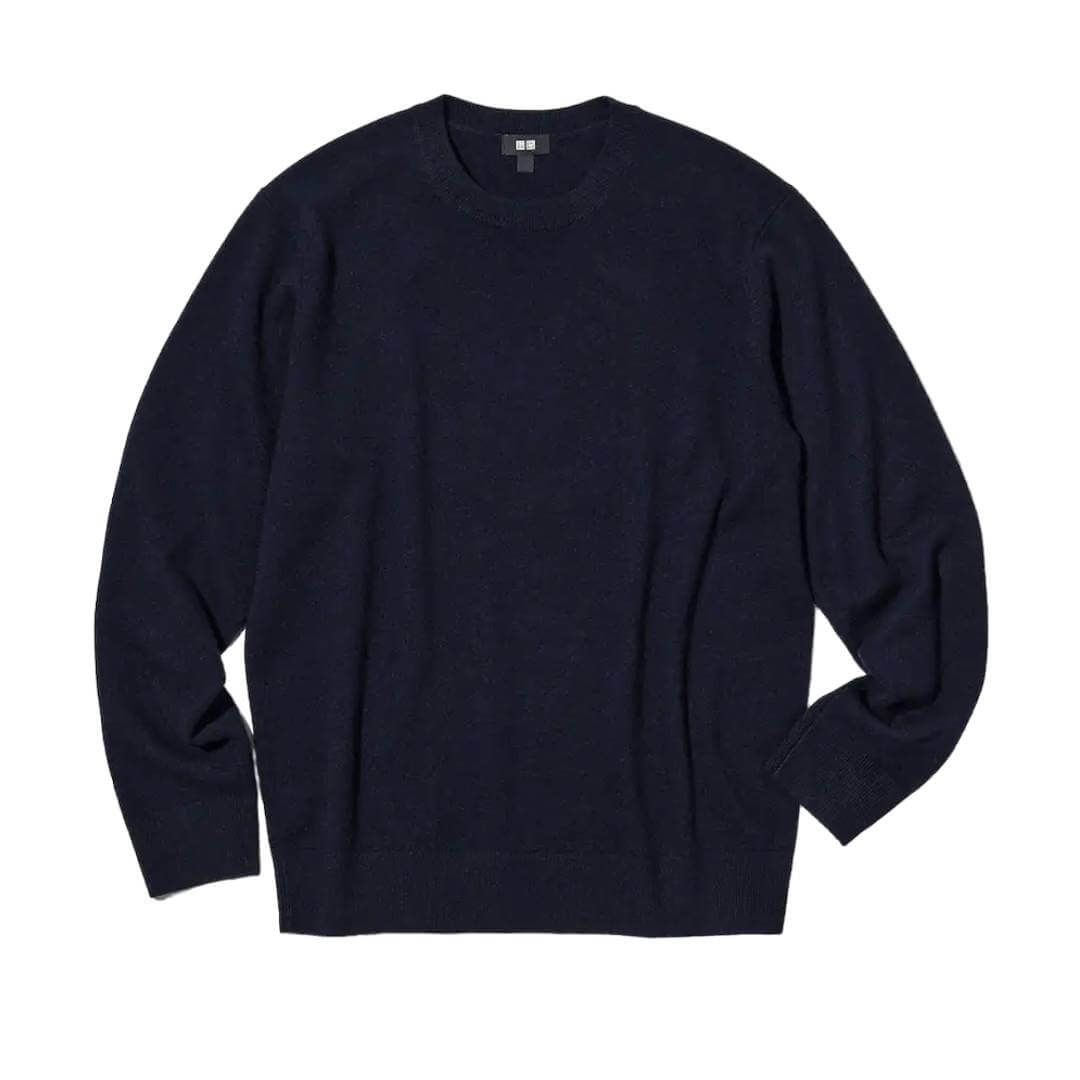 Джемпер Uniqlo Cashmere Crew Neck, темно-синий - фото