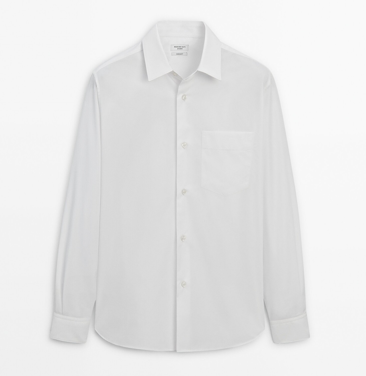 

Рубашка Massimo Dutti Studio Wide-fit Cotton, белый