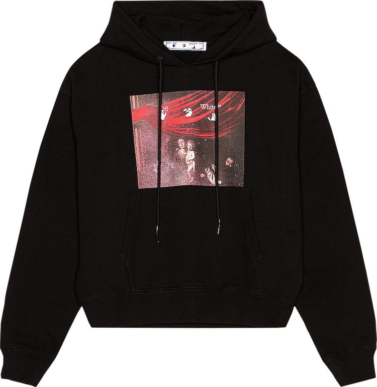 Худи Off-White Sprayed Caravaggio Over Hoodie 'Black/White', черный - фото