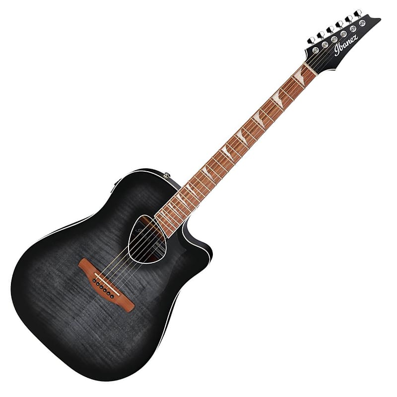 Ibanez Altstar Acoustic Electric Guitar High Gloss Transparent Black Sunburst Ibanez Altstar Electric Guitar High Gloss Top