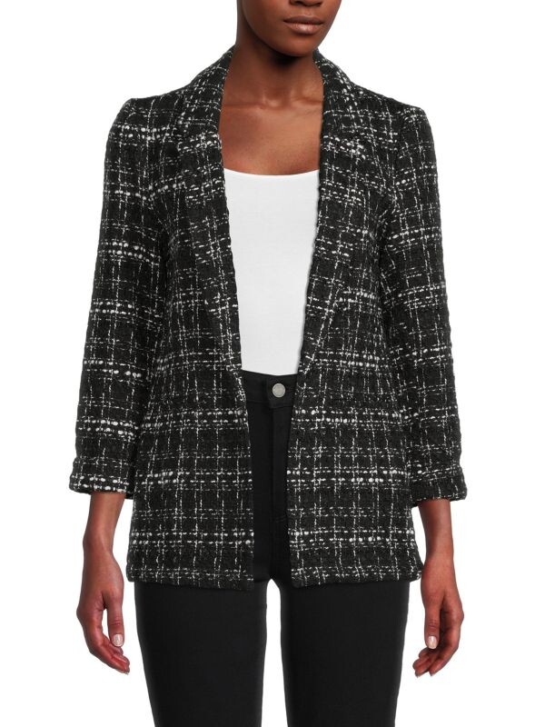 

Блейзер Твидовый Saks Fifth Avenue с открытым передом, very black