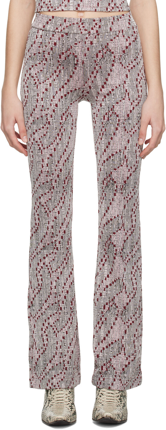 

Разноцветные укороченные брюки Eckhaus Latta, Серый