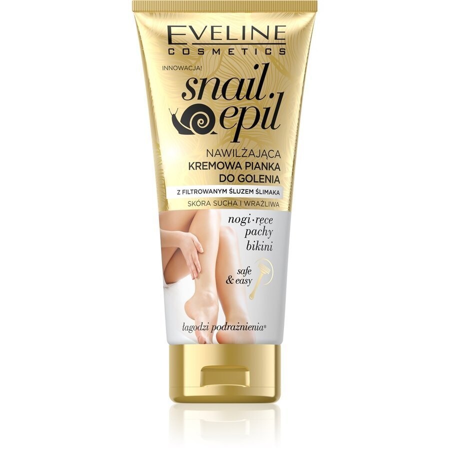 

Eveline Cosmetics Snail Epil увлажняющая кремовая пенка для депиляции со слизью улитки для сухой и чувствительной кожи 175мл