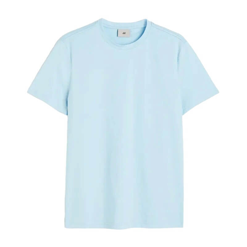 

Приталенная футболка H&M Fit Pima Cotton, светло-голубой, Синий