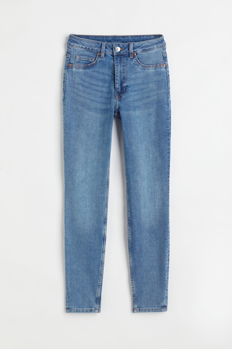 Высокие джинсы скинни H&M, синий