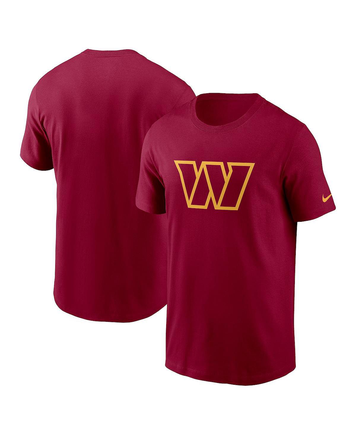 Мужская бордовая футболка с логотипом washington commanders primary Nike