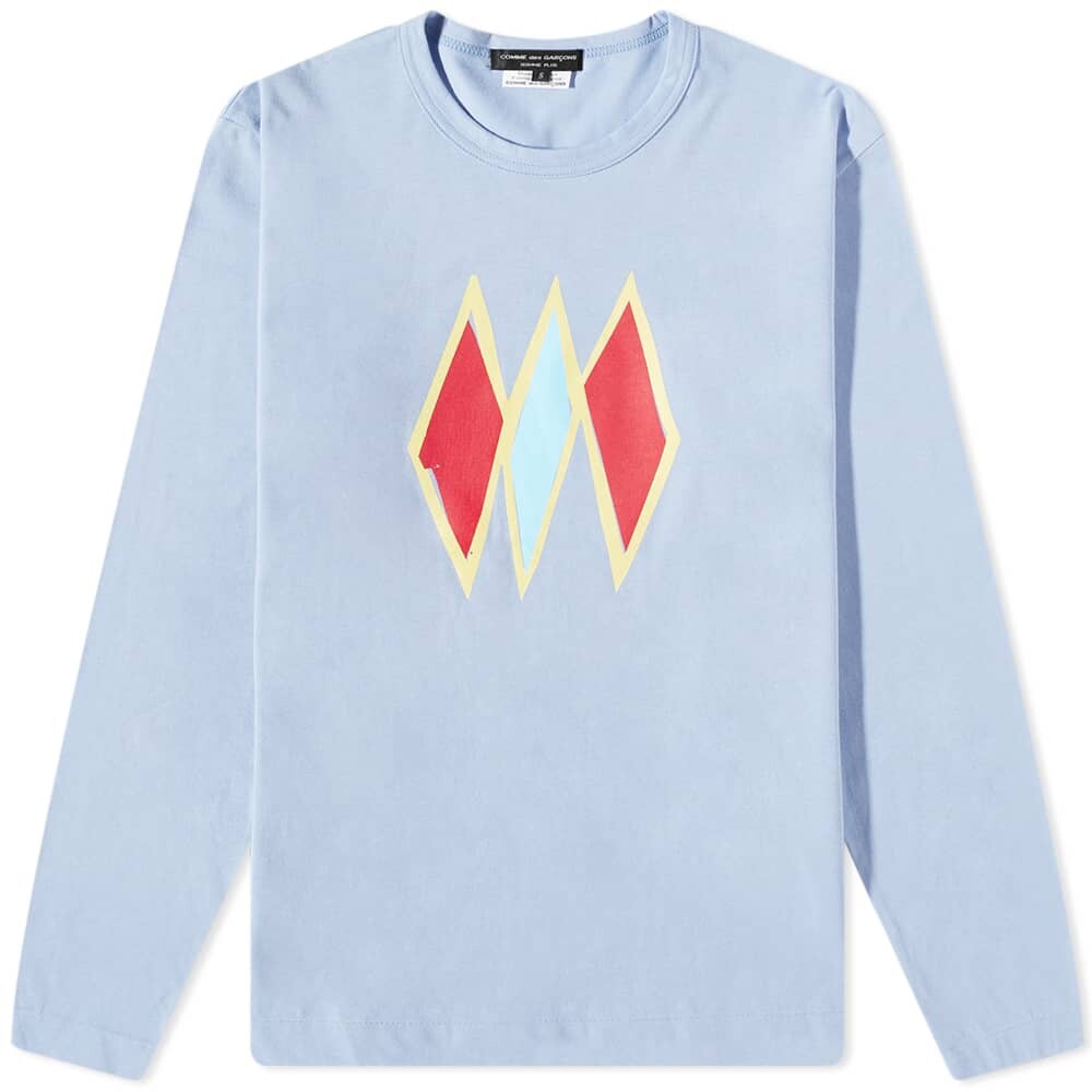 

Футболка Comme des Garçons Homme Plus Long Sleeve Triangle Print Tee, Синий