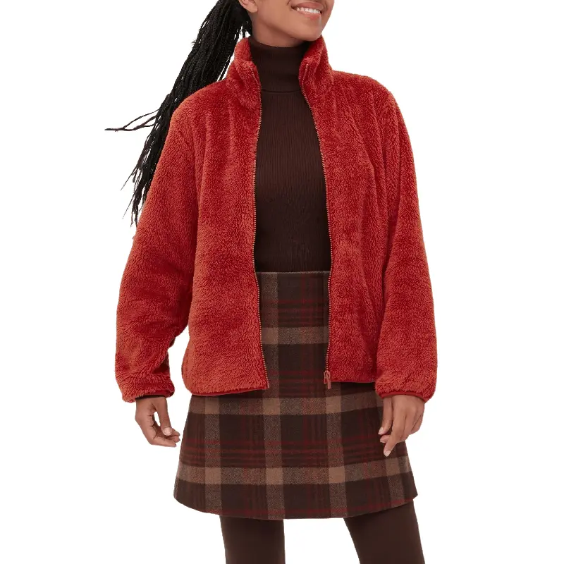 

Куртка Uniqlo Fluffy fleece zipped, красный
