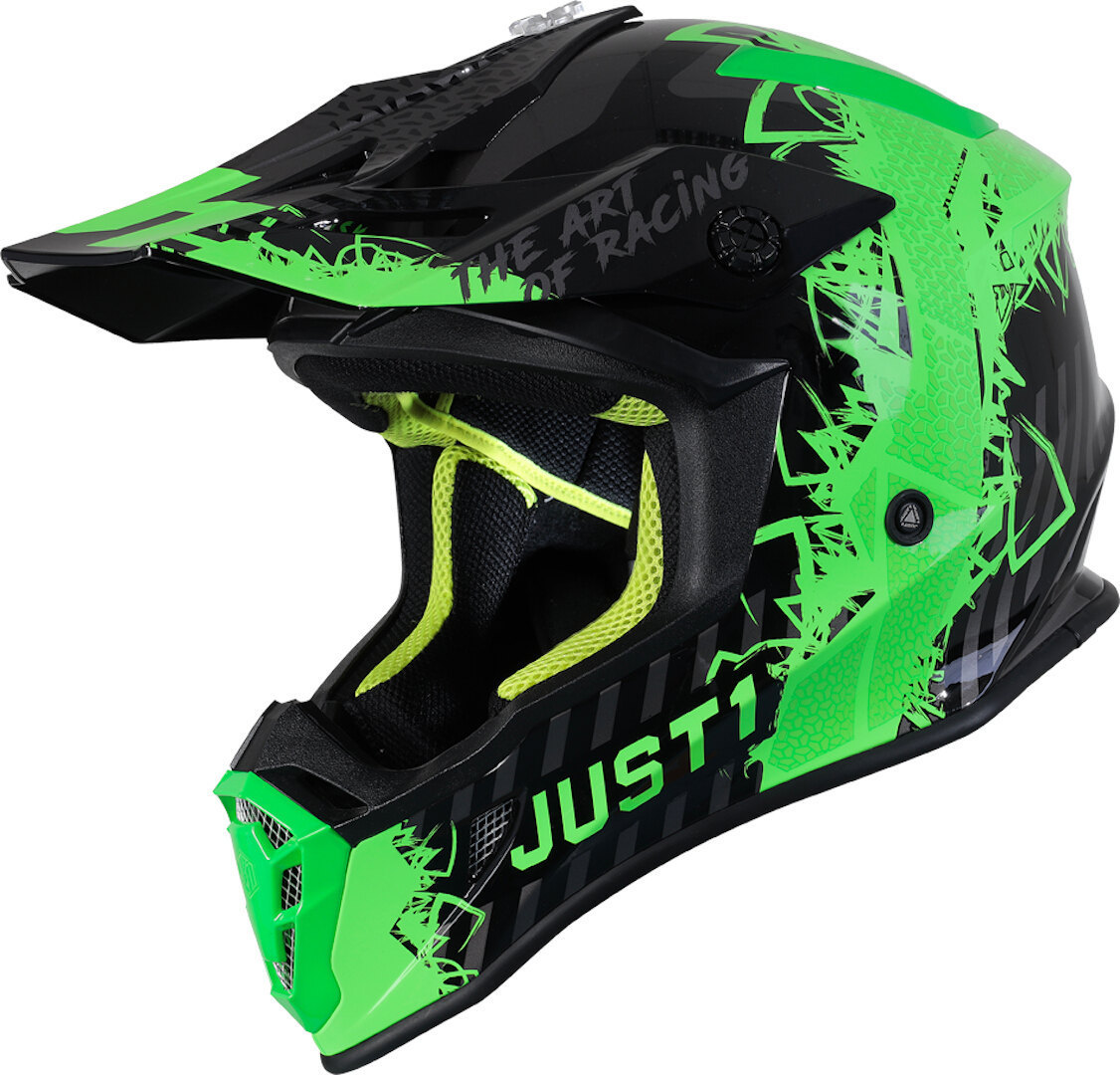 Шлем Just1 J38 Mask для мотокросса, зелено-черный
