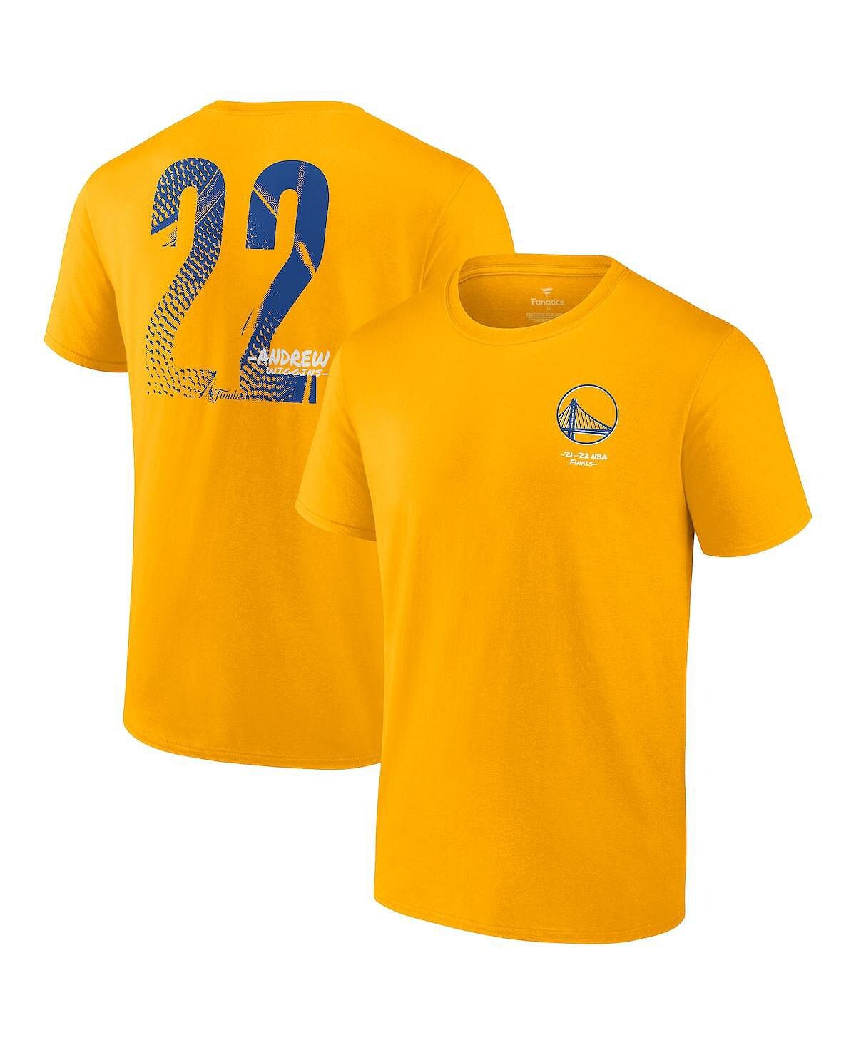 

Мужская фирменная футболка с изображением эндрю уиггинса gold golden state warriors 2022 nba finals champions с именем и номером Fanatics