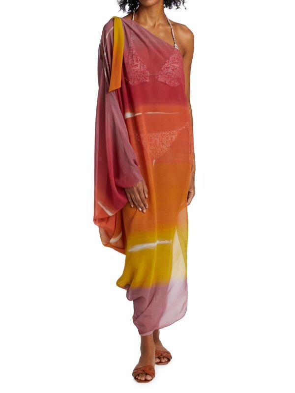 

Платье-туника bevagna на одно плечо Silvia Tcherassi Gradient orange multi