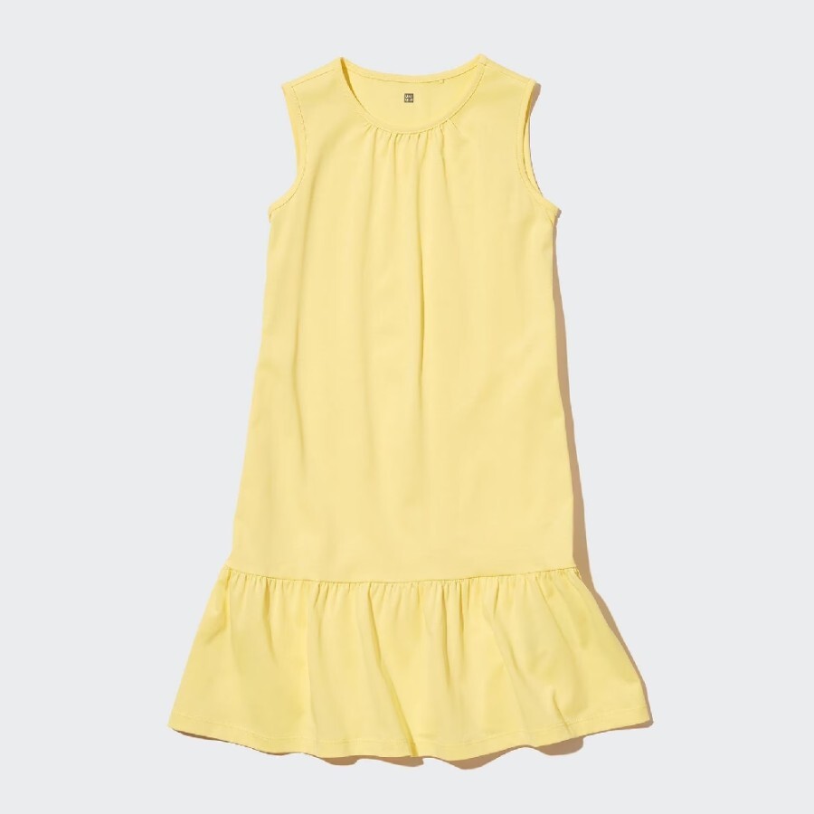 

Платье Uniqlo Kids Airism Cotton Frill Sleeveless, желтый