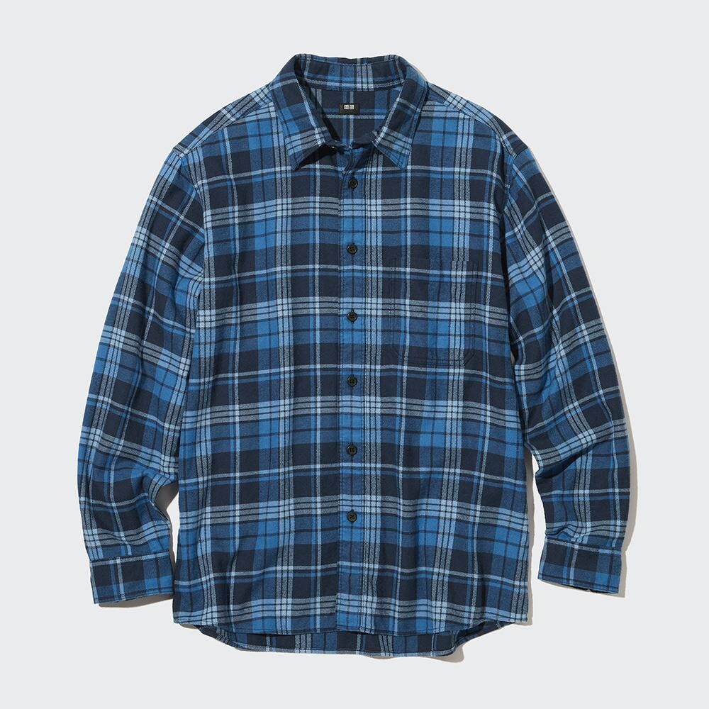 

Рубашка в клетку Uniqlo, синий