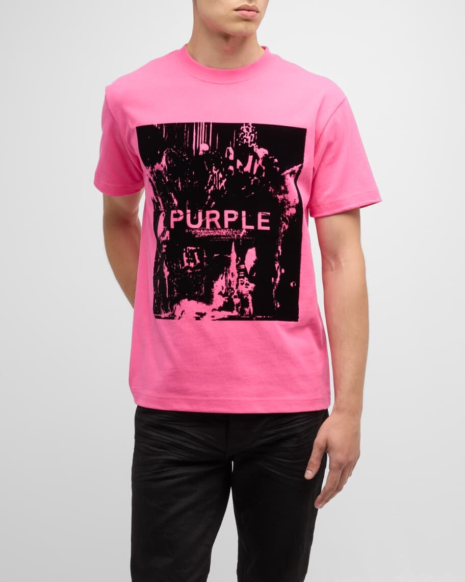 

Мужская футболка из плотного джерси с рисунком PURPLE, Розовый