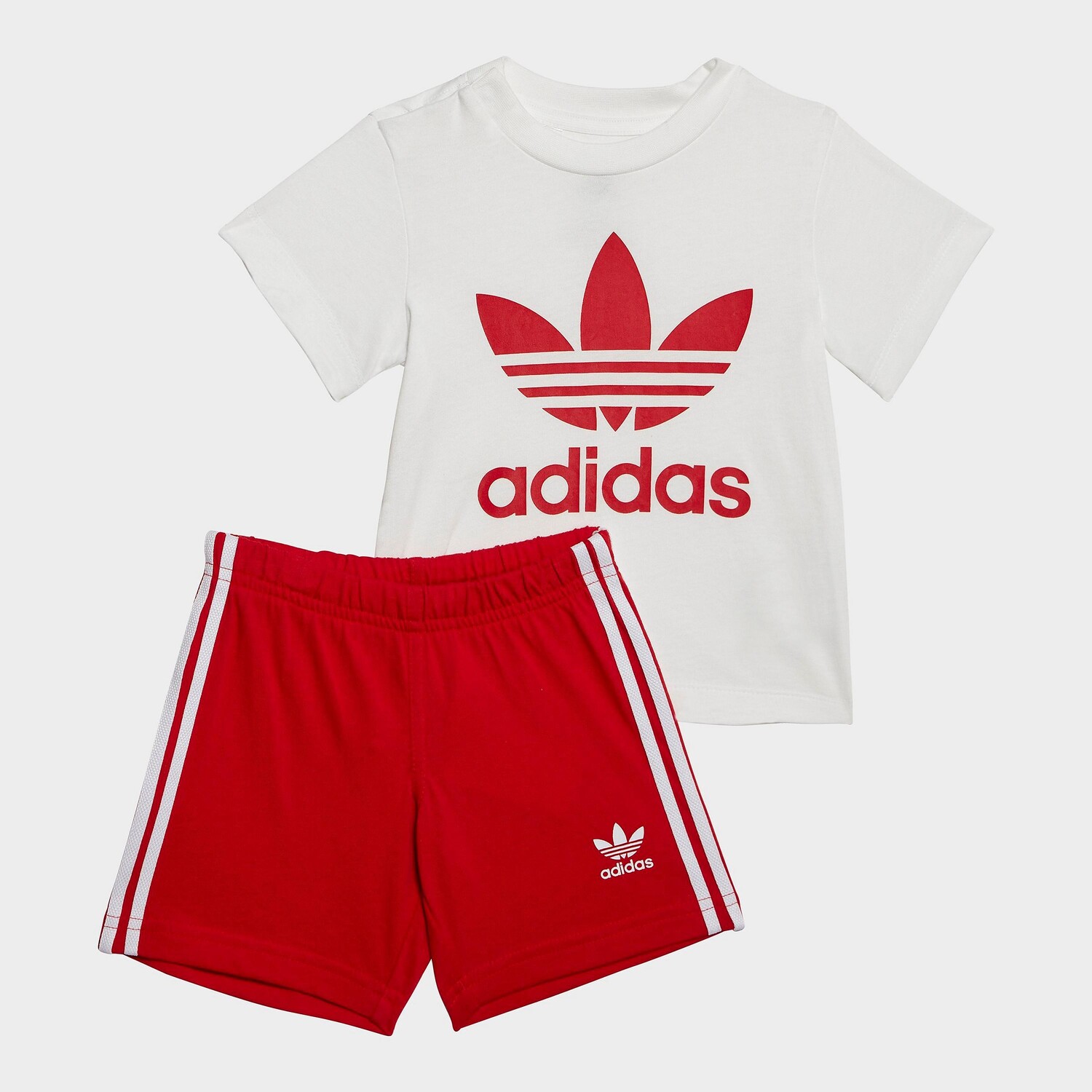 

Комплект из футболки и шорт с трилистником Adidas Originals для младенцев, красный