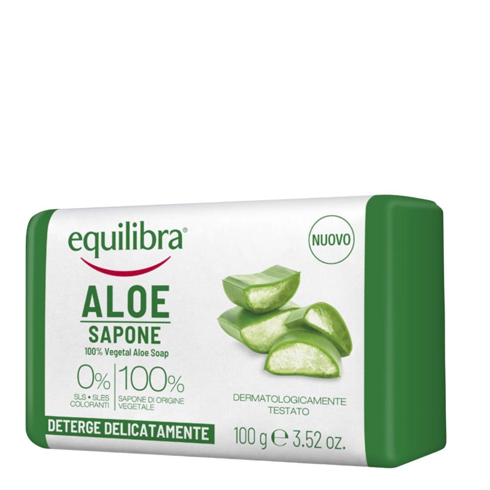 Equilibra Aloe 100% Vegetal Soap мыло алоэ 100г мыло с эфирным маслом алоэ вера ручной работы 100 г для очищения и увлажнения осветляет тон кожи очищает поры гладкая кожа густая пена