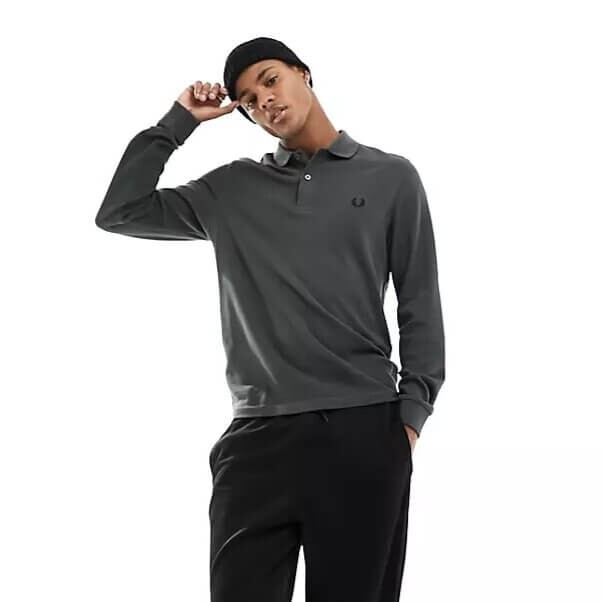 

Поло с длинным рукавом Fred Perry, зеленый