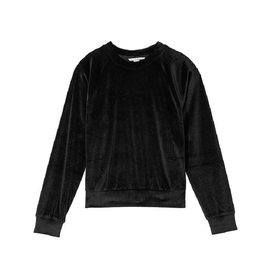 Полувер Victoria's Secret Velour Ribbed Crewnec, черный