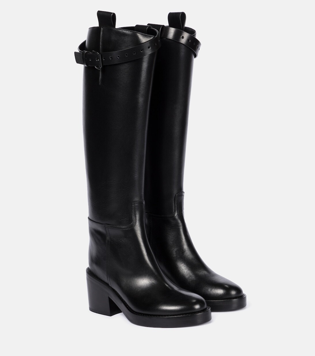

Кожаные сапоги для верховой езды Ann Demeulemeester, черный