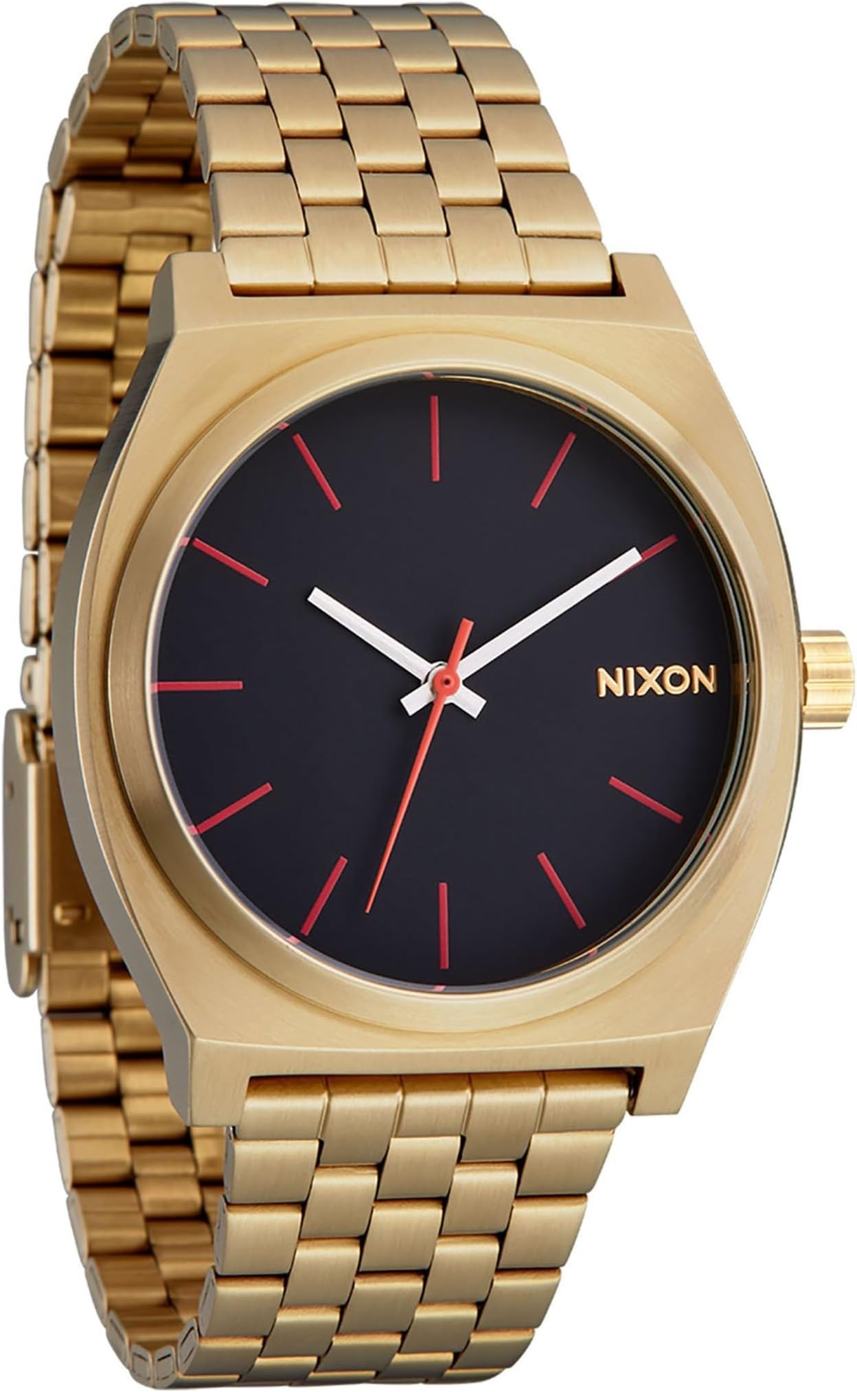 Часы Time Teller Nixon, цвет Yellow Gold / Black / Red цена и фото