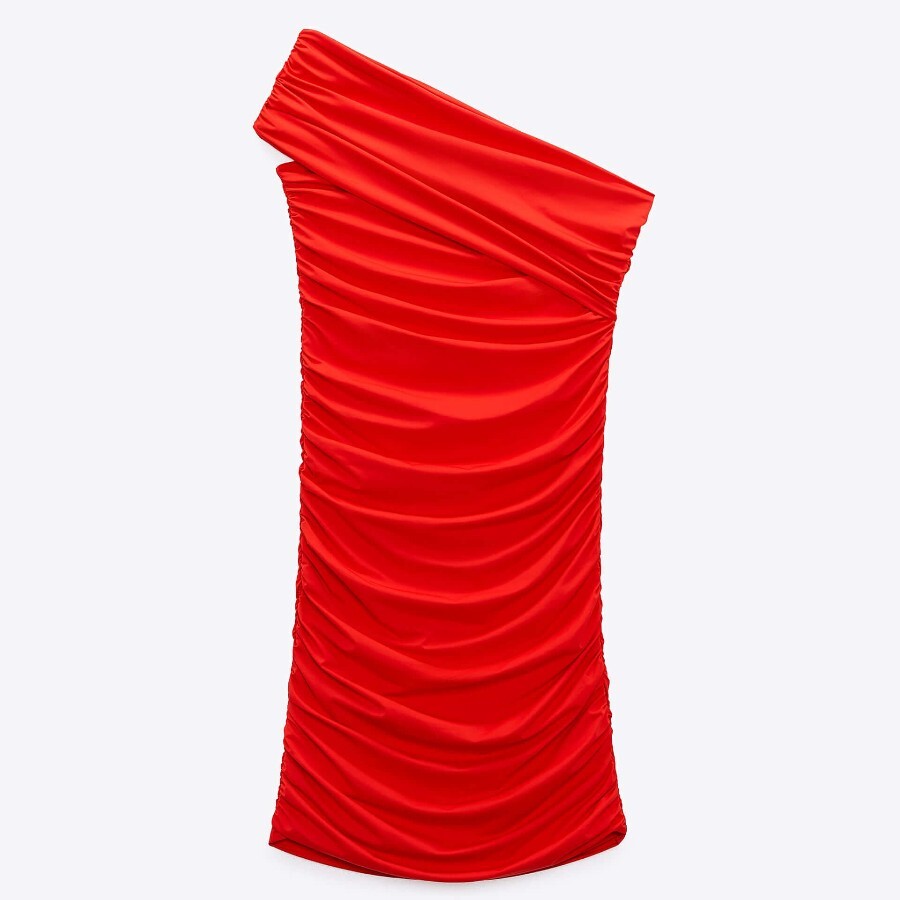 

Платье Zara Gathered, красный