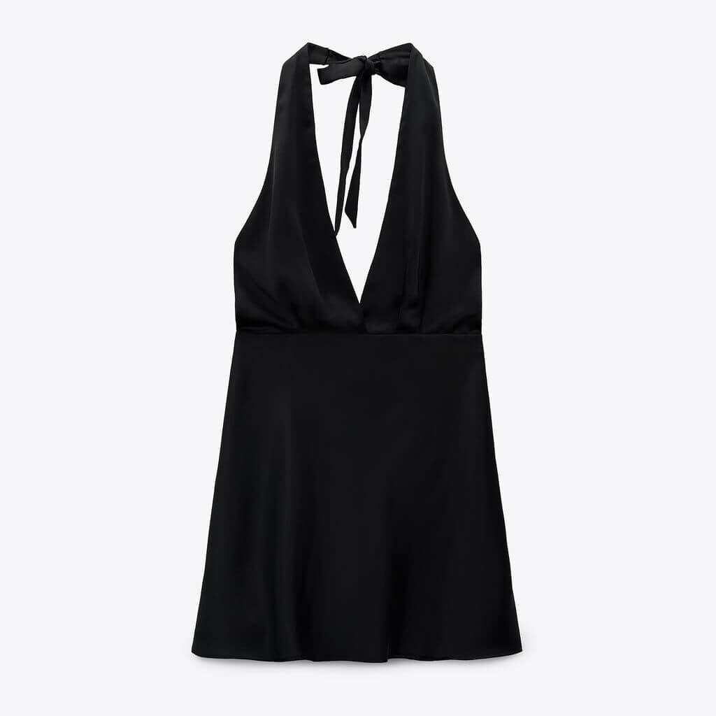 

Платье Zara Short Satin, черный