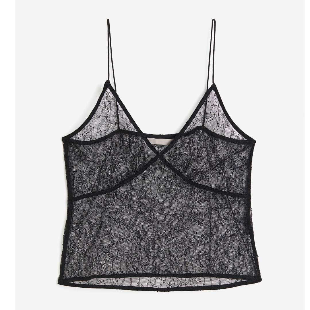 

Кружевной топ H&M Camisole, черный