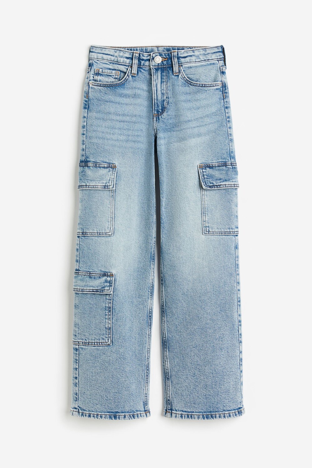 

Брюки H&M Kids Wide Leg Low Cargo, голубой