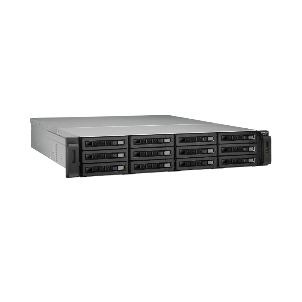 цена Серверное сетевое хранилище QNAP REXP-1220U-RP, 12 отсеков, без дисков, черный