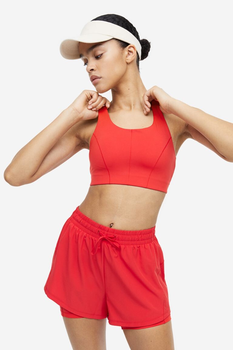 

Спортивное бра DryMove с высокой поддержкой H&M, красный
