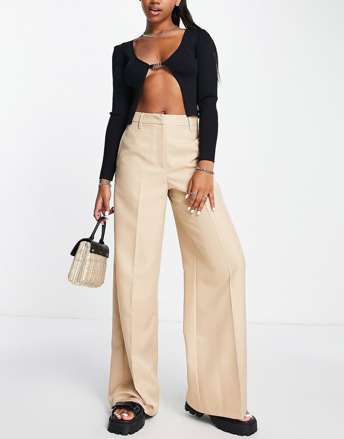 

Имбирные широкие брюки ASOS DESIGN