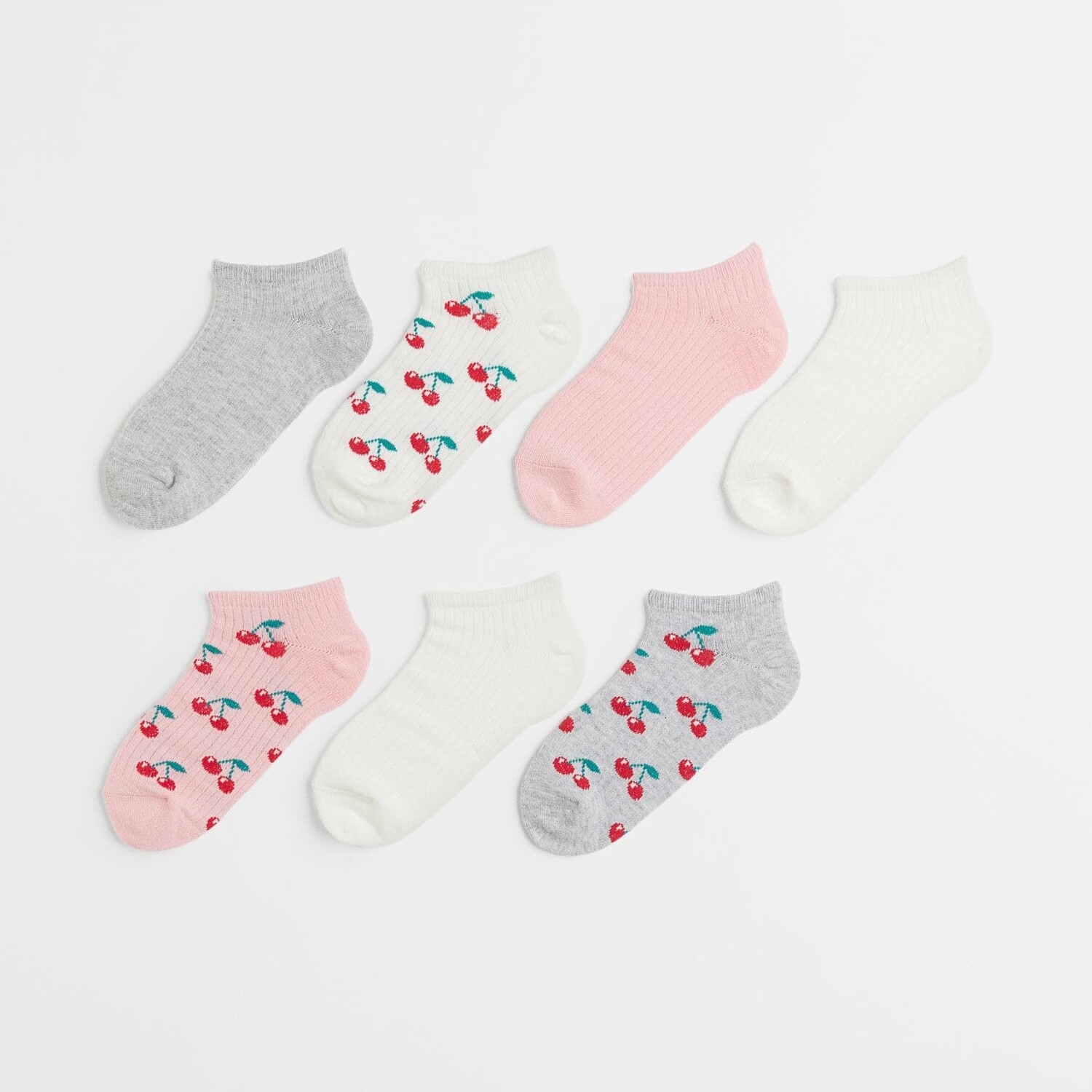 

7 пар коротких носков H&M Cherries, светло-розовый