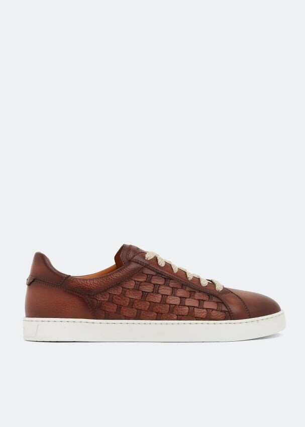 

Кроссовки MAGNANNI Woven leather sneakers, коричневый