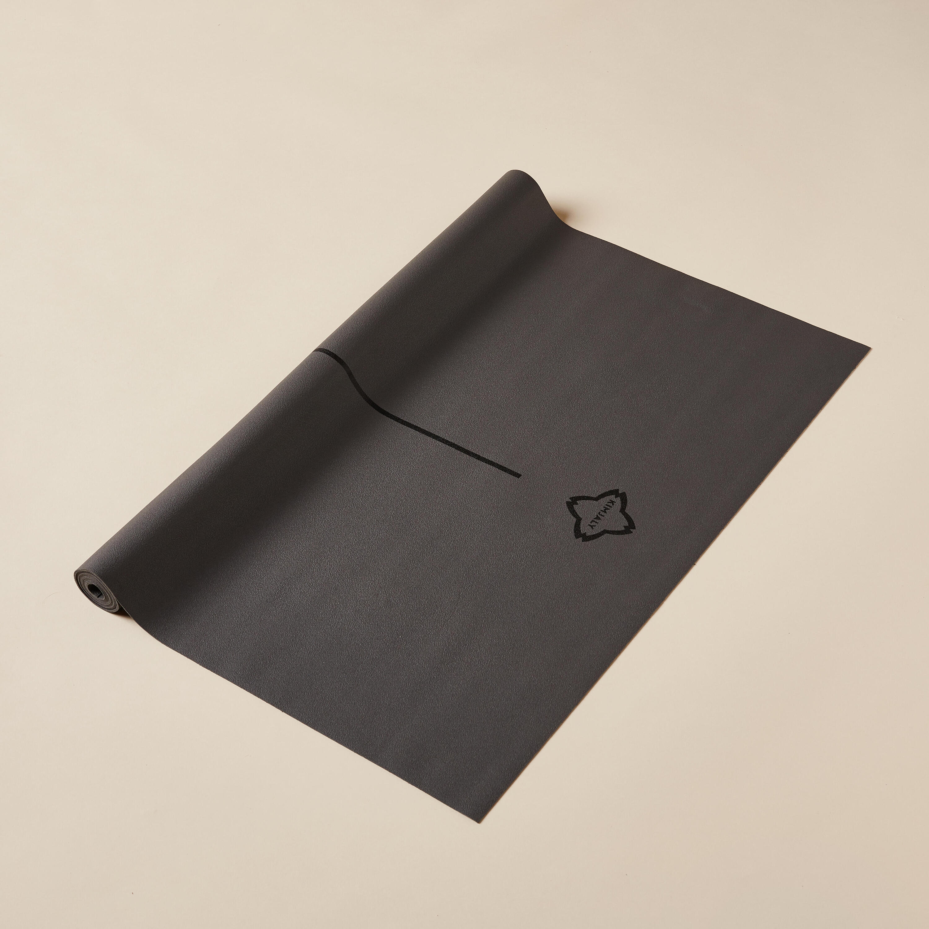 Коврик для йоги Kimjaly, 180 см × 62 см × 1,3 мм, серый цена и фото