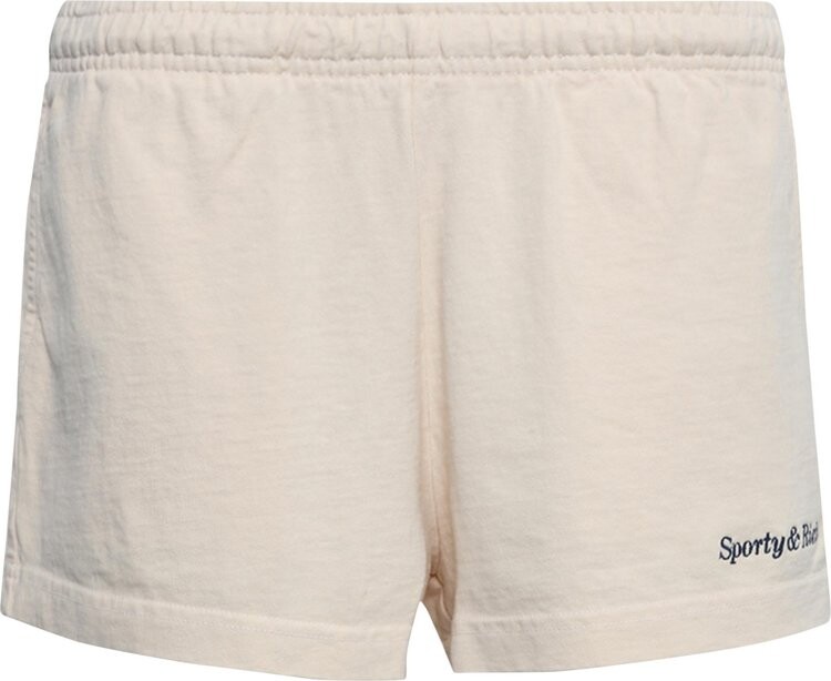 

Шорты Sporty & Rich Classic Logo Embroidered Disco Short 'Cream', белый