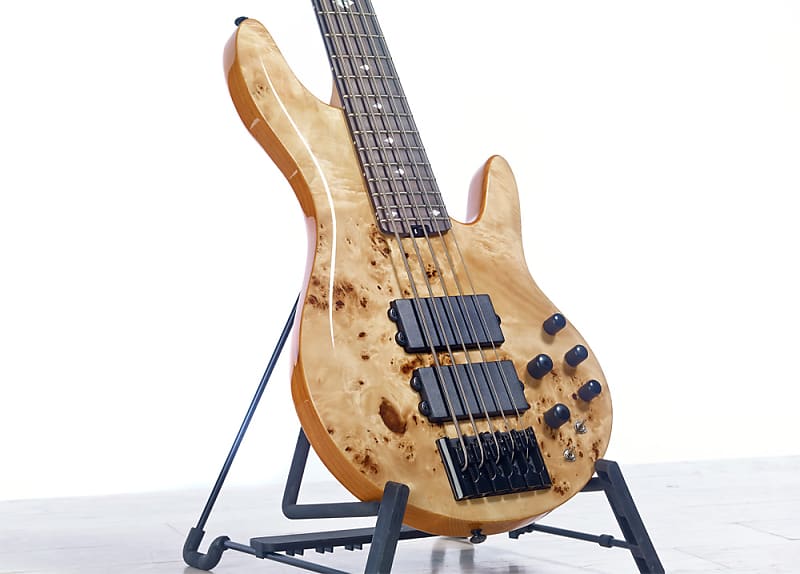 Басс гитара Michael Kelly MKP5CPBERU Pinnacle 5 Poplar Burl Top Swamp Ash Body 5-String Electric Bass Guitar