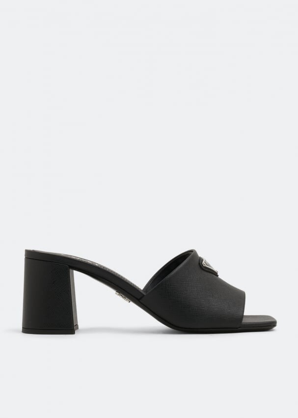 

Сандалии PRADA Saffiano leather sandals, черный