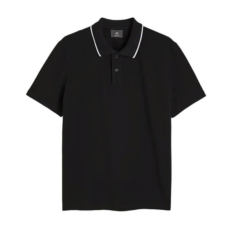 

Рубашка-поло H&M Slim Fit Cotton, черный