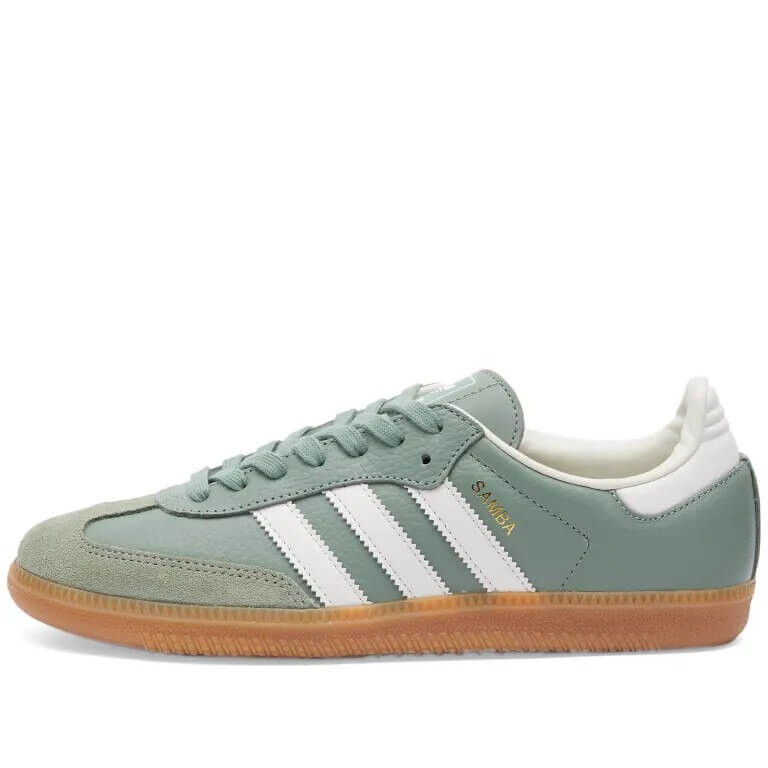 

Кроссовки Adidas Samba OG W, серебристо-зеленый/белый