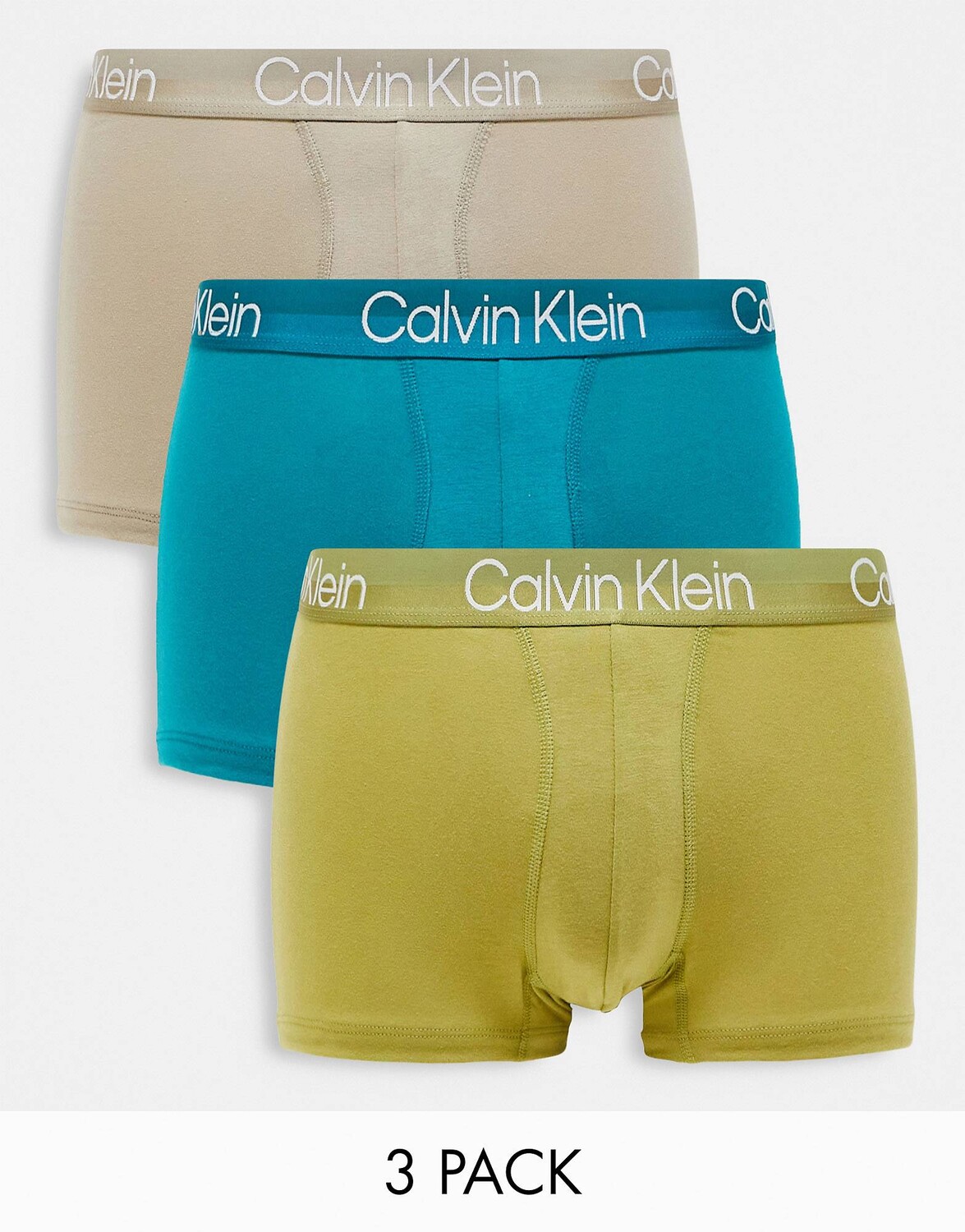 

Набор из трех пар трусов зеленого цвета Calvin Klein