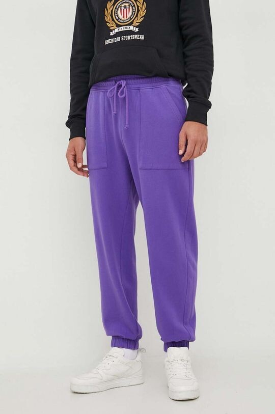 

Спортивные брюки из хлопка United Colors of Benetton, фиолетовый